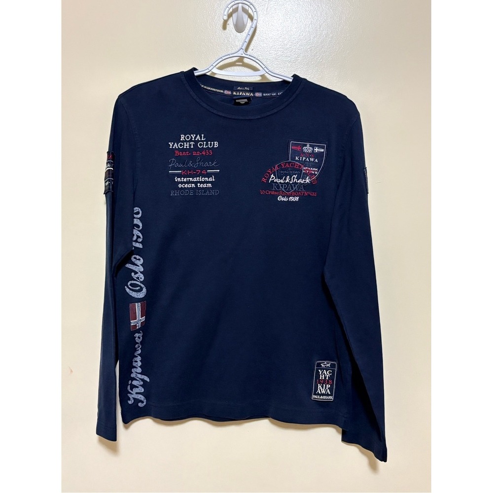 Paul & Shark Navy Long-Sleeve Royal Yacht Club Graphic Tee